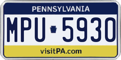 PA license plate MPU5930