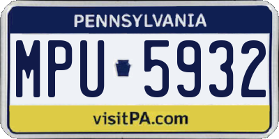 PA license plate MPU5932