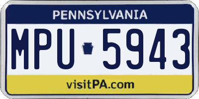 PA license plate MPU5943