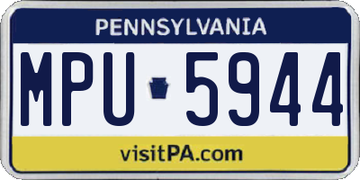 PA license plate MPU5944
