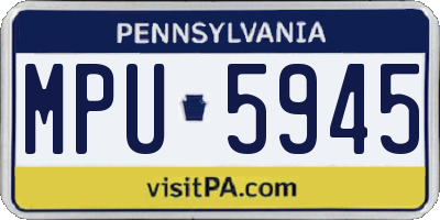 PA license plate MPU5945