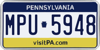 PA license plate MPU5948