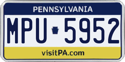 PA license plate MPU5952
