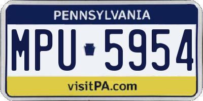 PA license plate MPU5954