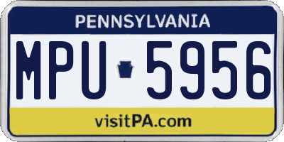 PA license plate MPU5956