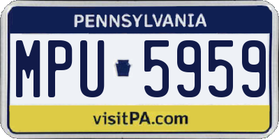PA license plate MPU5959