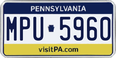 PA license plate MPU5960