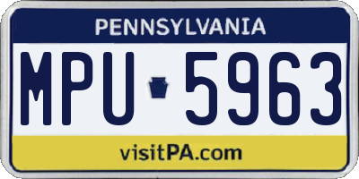 PA license plate MPU5963