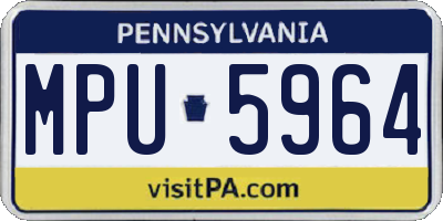PA license plate MPU5964