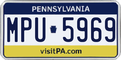 PA license plate MPU5969