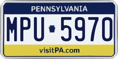 PA license plate MPU5970