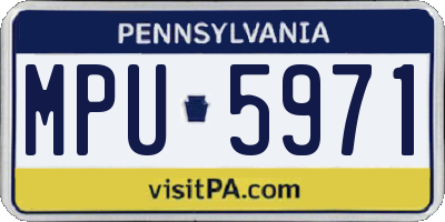 PA license plate MPU5971