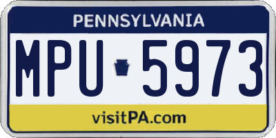 PA license plate MPU5973