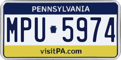 PA license plate MPU5974