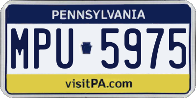 PA license plate MPU5975