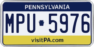 PA license plate MPU5976