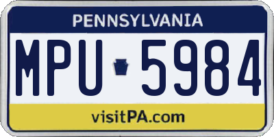 PA license plate MPU5984
