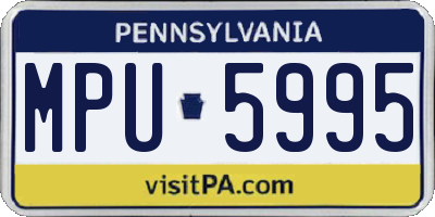 PA license plate MPU5995