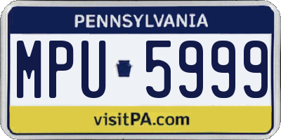 PA license plate MPU5999