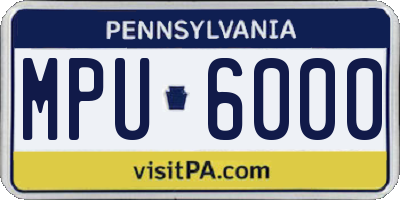 PA license plate MPU6000