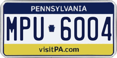 PA license plate MPU6004