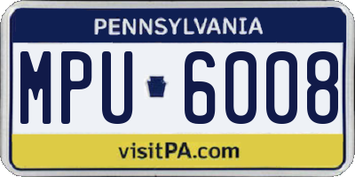 PA license plate MPU6008