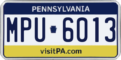 PA license plate MPU6013