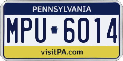 PA license plate MPU6014