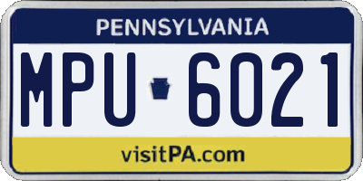 PA license plate MPU6021