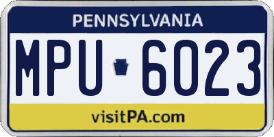 PA license plate MPU6023