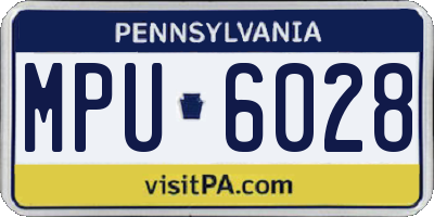 PA license plate MPU6028