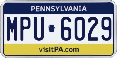 PA license plate MPU6029