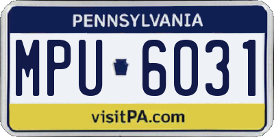 PA license plate MPU6031