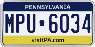 PA license plate MPU6034