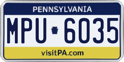 PA license plate MPU6035