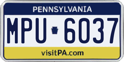 PA license plate MPU6037