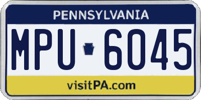 PA license plate MPU6045