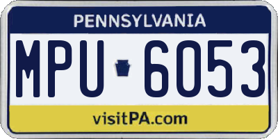 PA license plate MPU6053