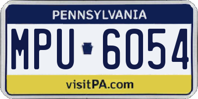 PA license plate MPU6054