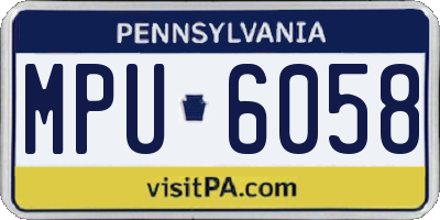 PA license plate MPU6058