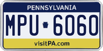 PA license plate MPU6060
