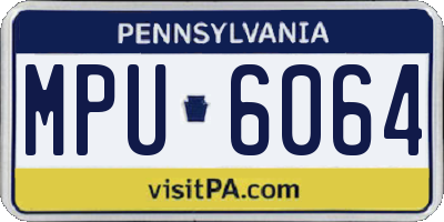 PA license plate MPU6064