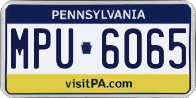 PA license plate MPU6065