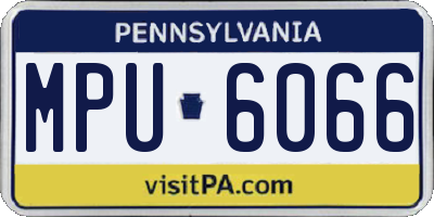 PA license plate MPU6066