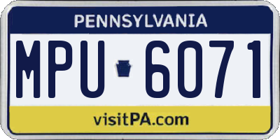PA license plate MPU6071