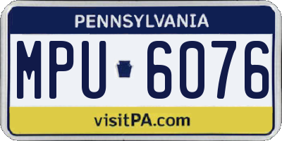 PA license plate MPU6076