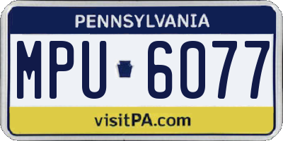 PA license plate MPU6077