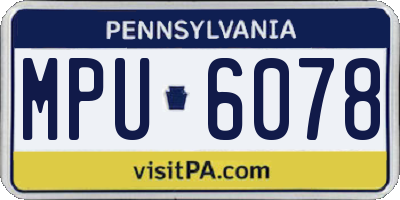 PA license plate MPU6078