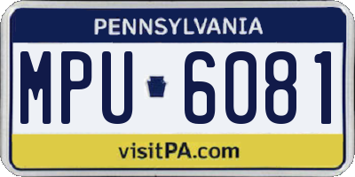 PA license plate MPU6081