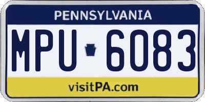 PA license plate MPU6083